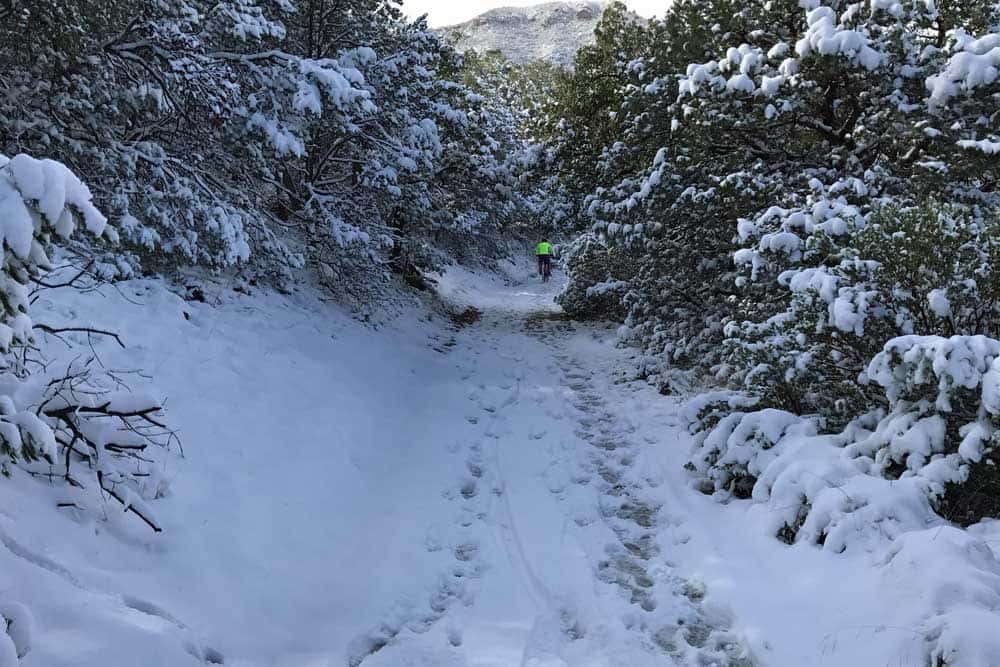 Brown Canyon Mountain Biking in the Snow