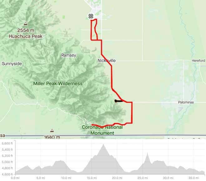 Coronado National Memorial Bicycle Route Map