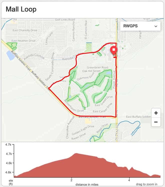 Mall Loop Bicycle Road Ride Map