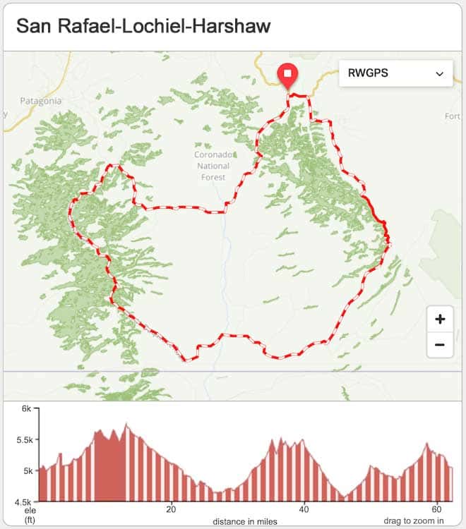 San Rafael Valley Gravel Ride Map